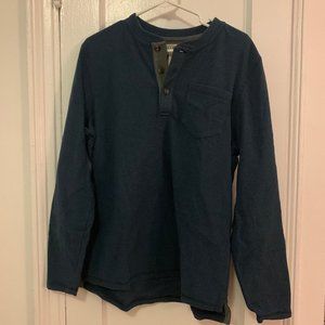 Cozy L.L. Bean Henley Shirt - Mariner Blue NWT